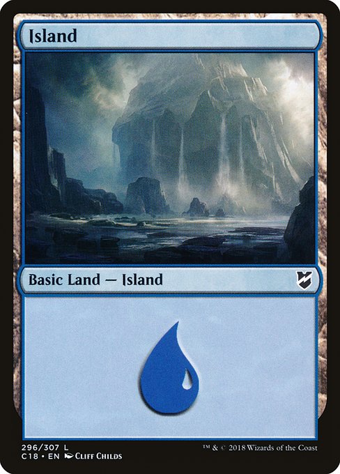 Island (296) - Commander 2018:  - 296 - Lightly Played