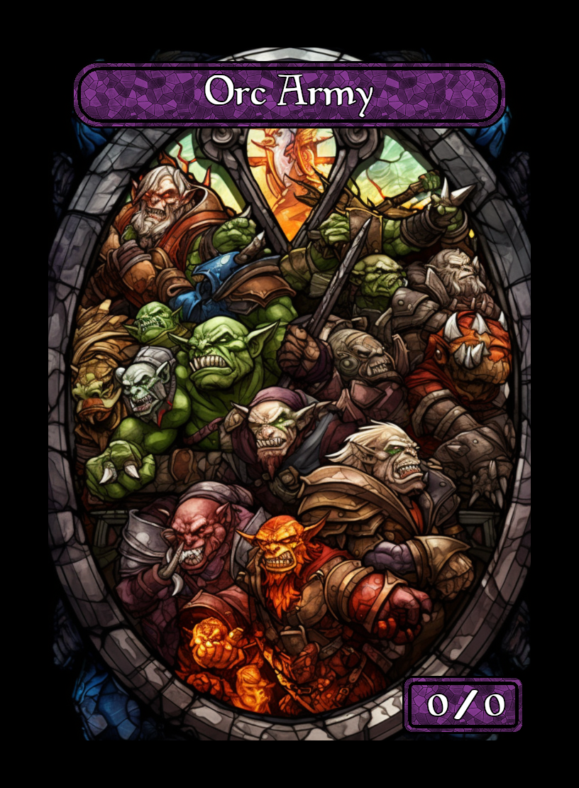 Orc Army Stained Glass Token