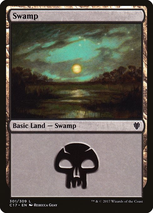 Swamp (301) - Commander 2017:  - 301 - Lightly Played