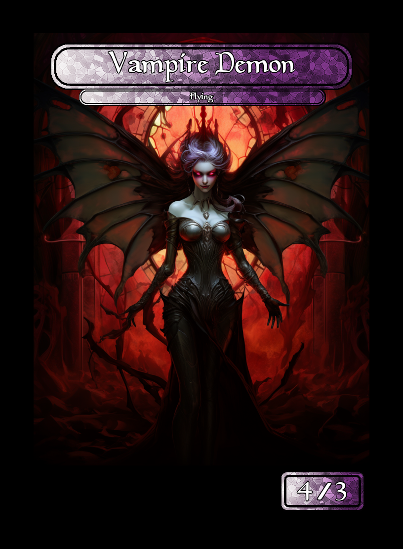 Vampire Demon Stained Glass Token