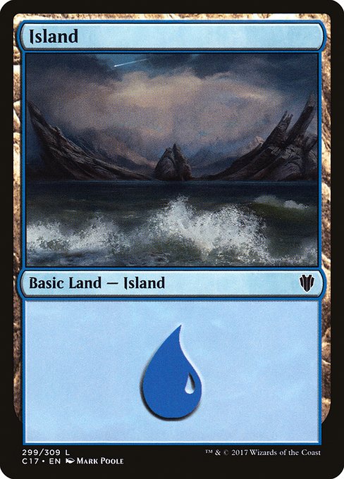 Island (299) - Commander 2017:  - 299 - Lightly Played