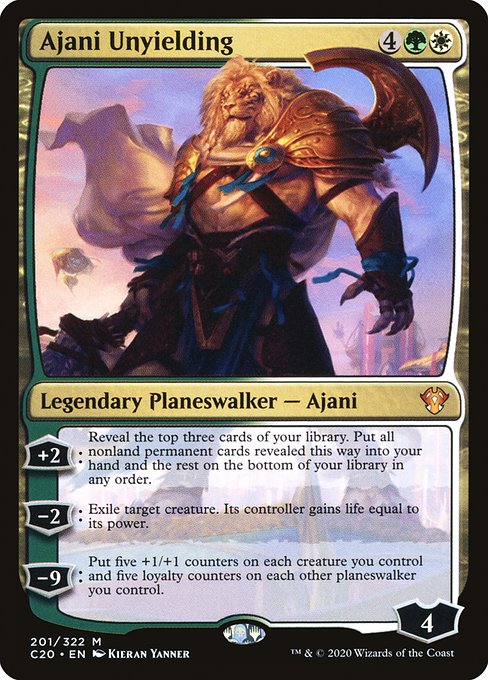 Ajani Unyielding - Commander 2020:  - 201 - Near Mint