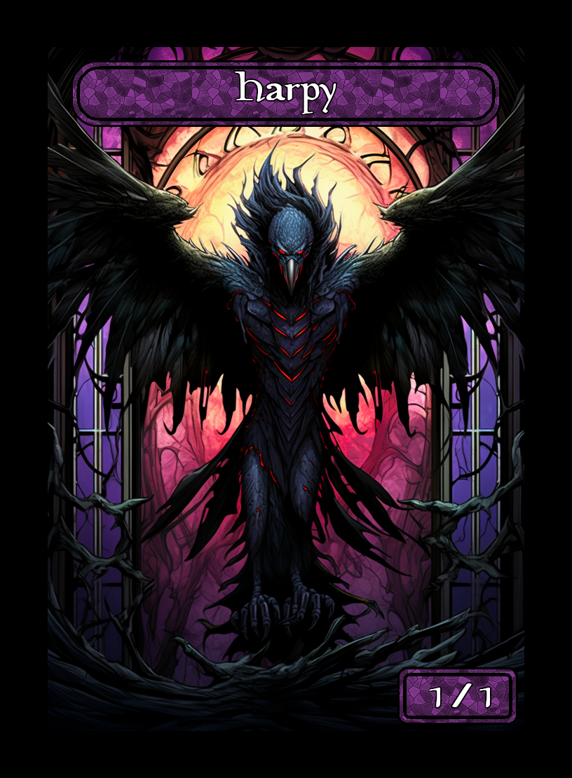 Harpy Stained Glass Token