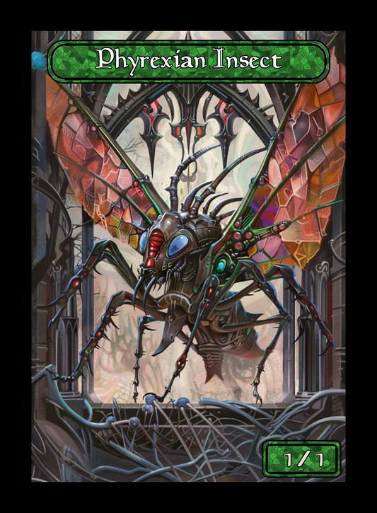 Phyrexian Insect Stained Glass Token