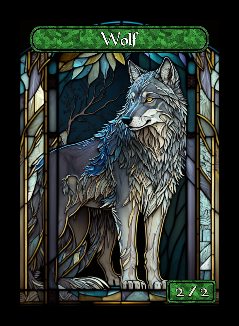 Wolf Stained Glass Token