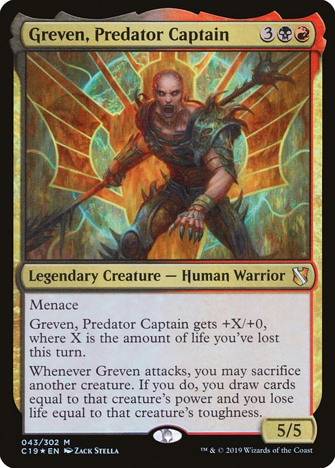 Greven, Predator Captain - Commander 2019:  - 43 - Lightly Played Foil