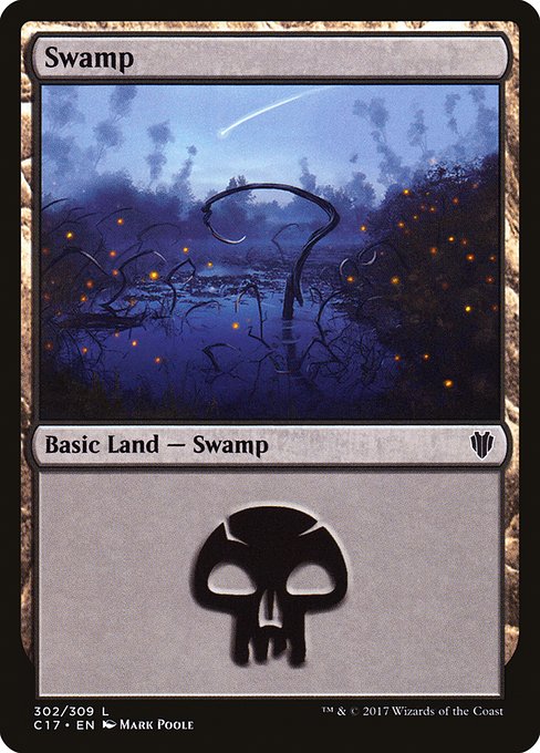 Swamp (302) - Commander 2017:  - 302 - Lightly Played