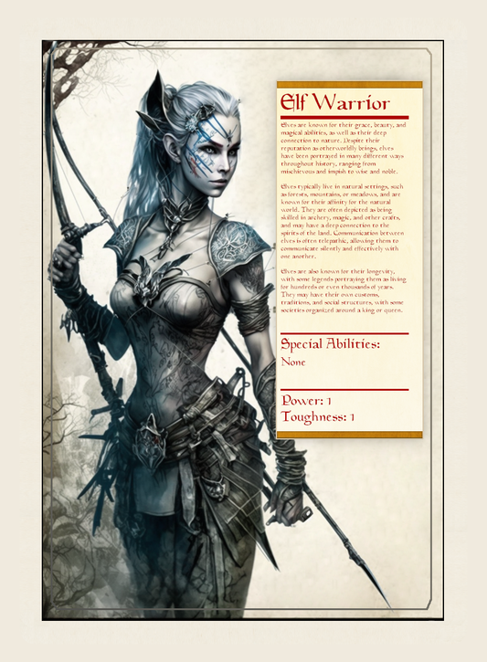 Elf Warrior Monster Profile Token