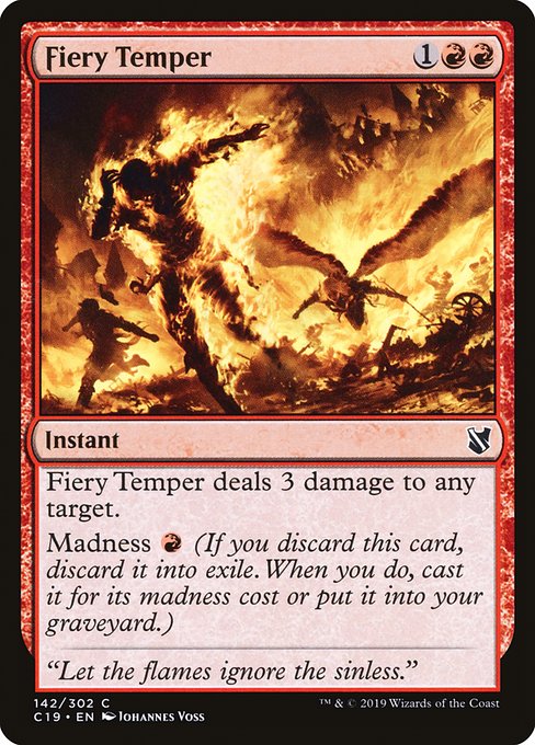 Fiery Temper - Commander 2019:  - 142 - Lightly Played