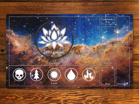 Cosmic Cliffs 14" X 24" Playmat For Ccg And Other Tabletop Games With Magic Zone Layout