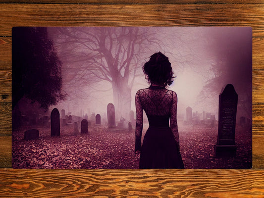 Graveyard Stroll 14" X 24" Playmat For Card, Ccg, And Tabletop Games With Magic Edh Zone Layout Option For Commander