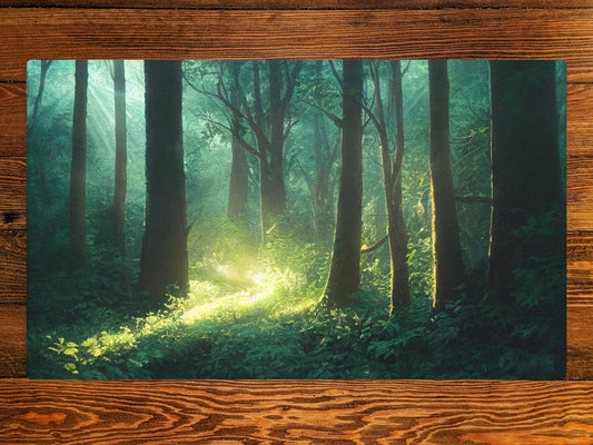 Forest 14" X 24" Playmat For Card, Ccg, And Tabletop Games With Edh Zone Layout Option For Commander