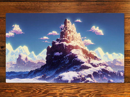 Anime Snow Mountain 14" X 24" Playmat For Card, Ccg, And Tabletop Games With Zone Layout Option For Commander, Edh, And other tcg games