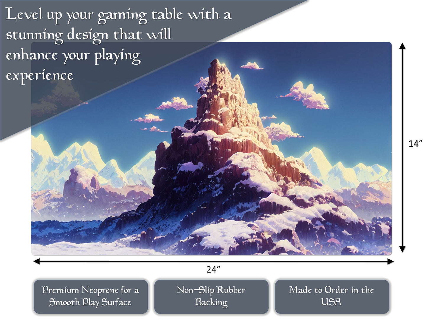 Anime Snow Mountain 14" X 24" Playmat For Card, Ccg, And Tabletop Games With Zone Layout Option For Commander, Edh, And other tcg games