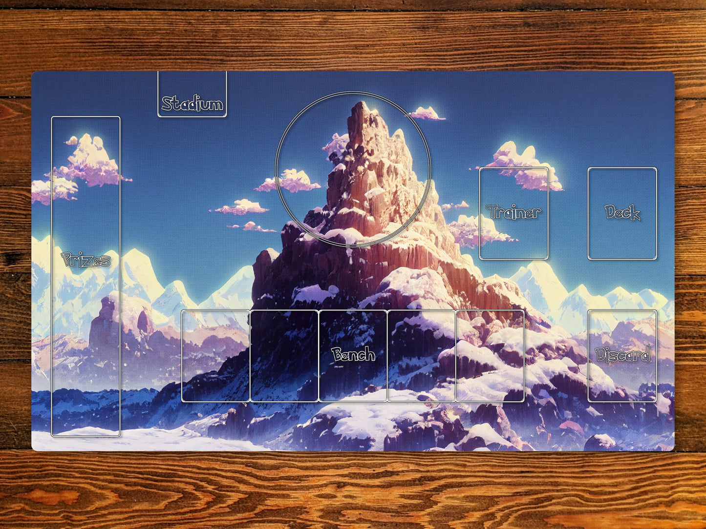 Anime Snow Mountain 14" X 24" Playmat For Card, Ccg, And Tabletop Games With Zone Layout Option For Commander, Edh, And other tcg games