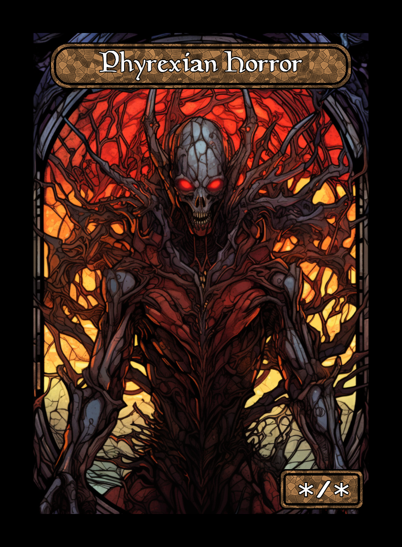 Phyrexian Horror Stained Glass Token