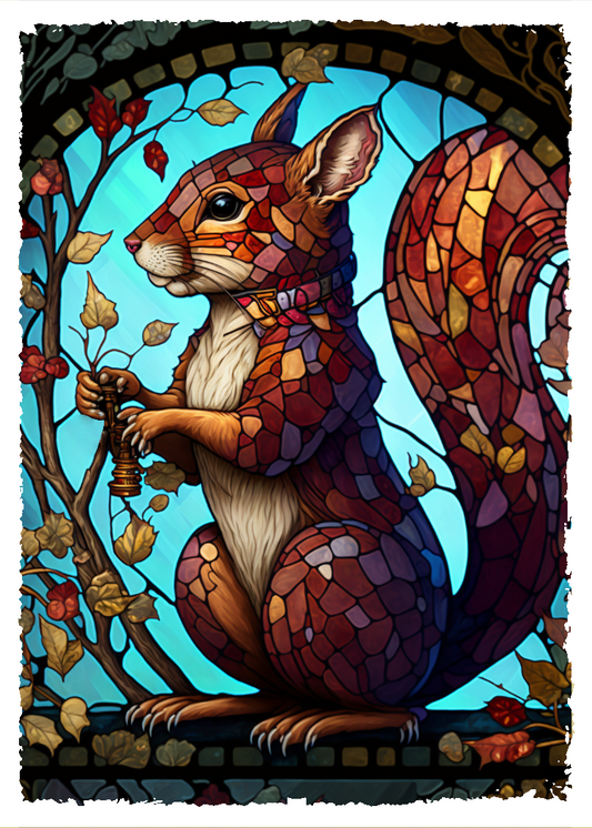 Squirrel Stained Glass Sleeve