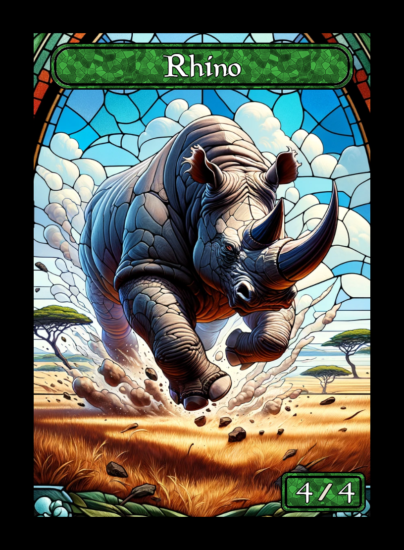 Rhino Stained Glass Token